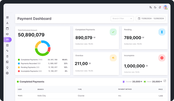 관리자 및 비즈니스 관리 대시보드 일러스트레이션
